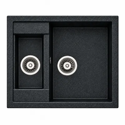 Granite sink Adamant DUPLEX Metallic black