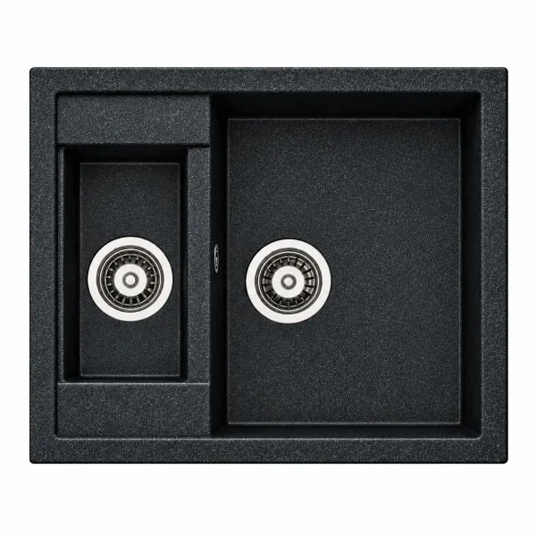 Granite sink Adamant DUPLEX Metallic black