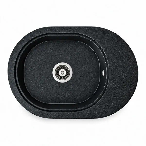 Granite sink Adamant OVALE Metallic black