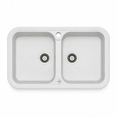 Granite sink Adamant TWINS White Granite sink Adamant TWINS White