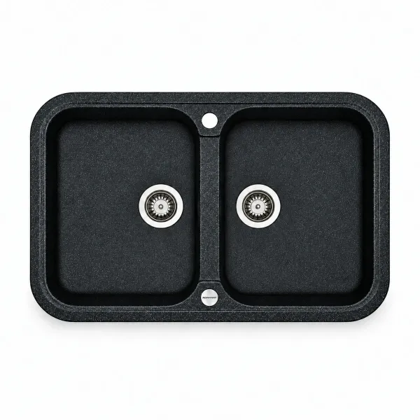 Granite sink Adamant TWINS Metallic black