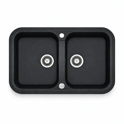 Granite sink Adamant TWINS Black Granite sink Adamant TWINS Black