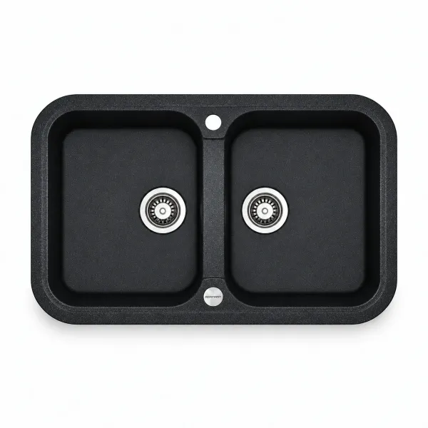 Granite sink Adamant TWINS Black Granite sink Adamant TWINS Black