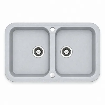 Granite sink Adamant TWINS Light grey Granite sink Adamant TWINS Light grey