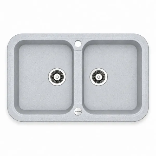 Granite sink Adamant TWINS Light grey